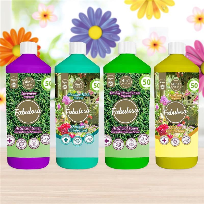 4 in 1 Disinfectant and Deodoriser, Pet & Dog Friendly Artificial Lawn & Grass Cleaner, Urine Cleaner and Moss Growth Killer, Makes 100L, 1L, 2 Pack, Lavender 6