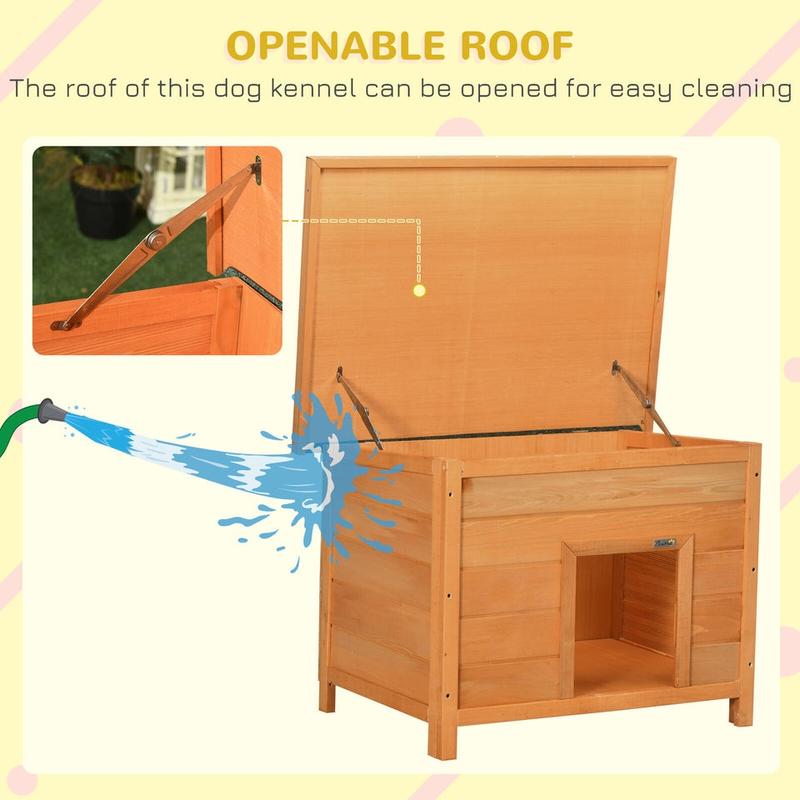 82Cm Wooden Dog Kennel House Garden Shelter Backyard Waterproof Pet Supplies 3