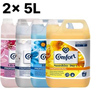 2 x Comfort Professional Fabric Softener 5L – 132 Washes, Multiple Fragrance Options for Fresh, Soft Laundry Household Bottles Scented