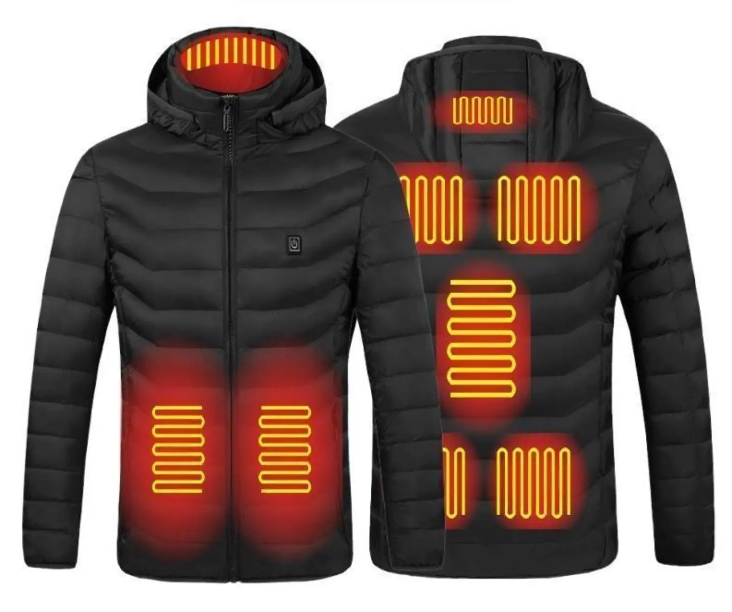 Heated Jacket for Men and Women, Heated Coat Hooded Heating Warm Jackets Windproof USB Charging Electric Body Warmer,Battery Not Included
