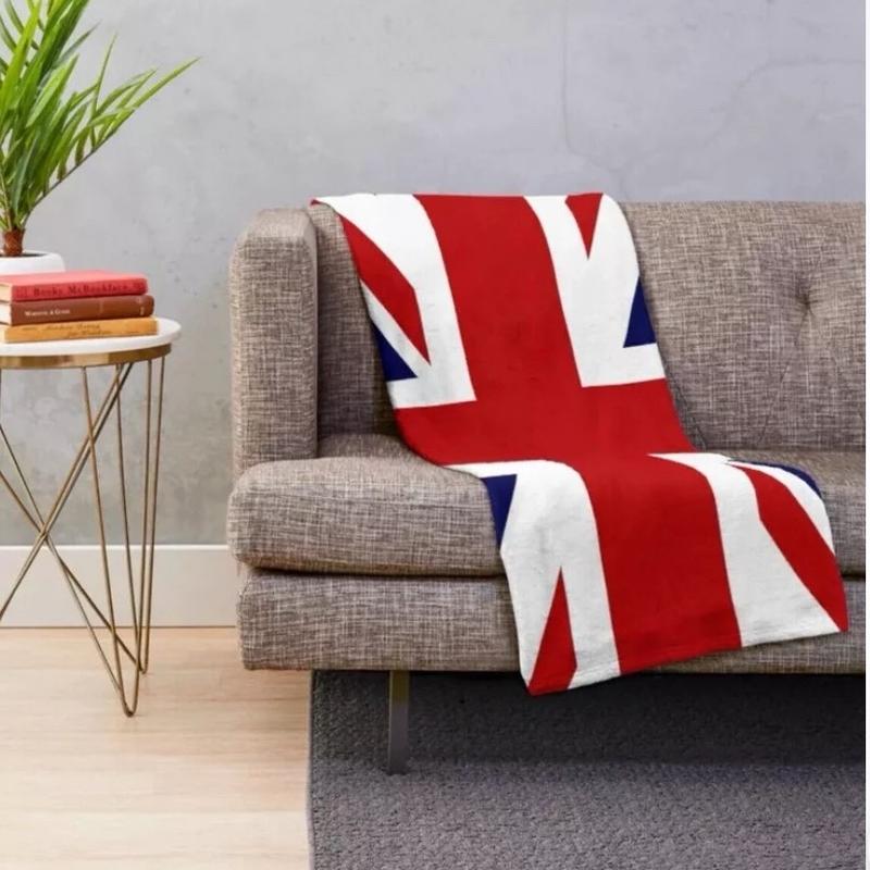 Bed sofa  throw flag Union Jack British soft faux fur fleece blanket size double king 3