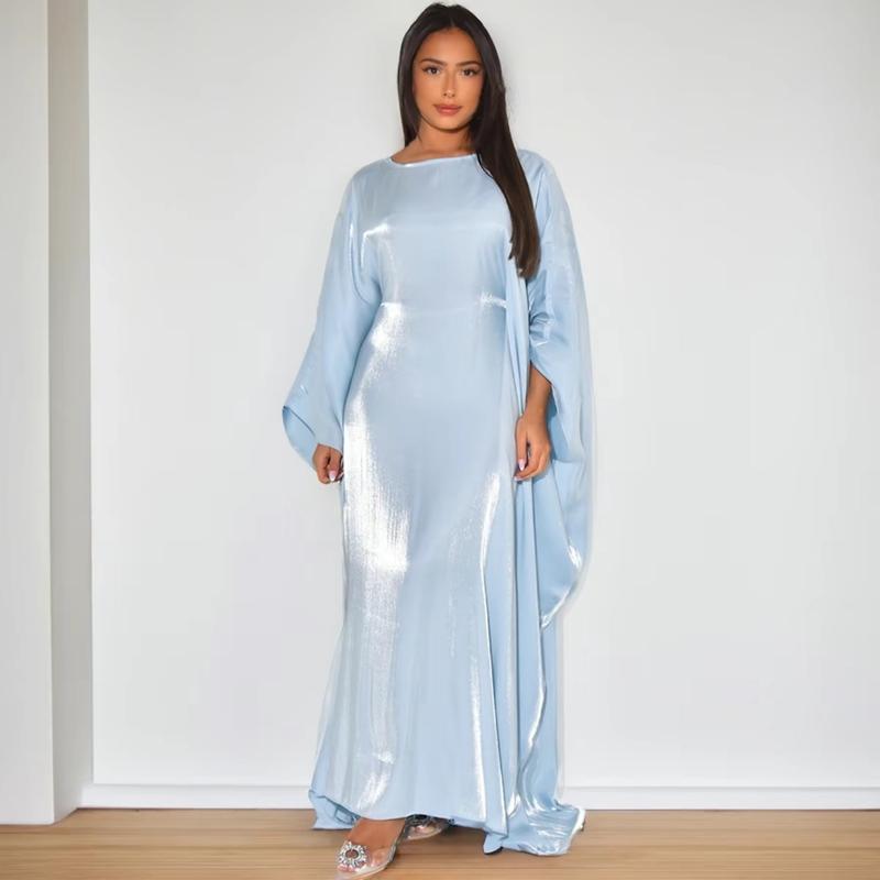Shimmer Batwing Abaya With Elasticated Waist/Tie 3