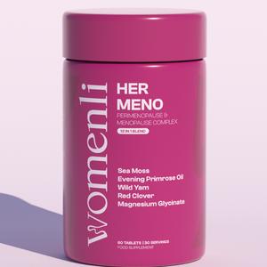 Her Meno, Menopause & Perimenopause 12-in-1 Complex, Sea Moss, Wild Yam, Magnesium Glycinate, Red Clover, Evening Primrose Oil & more - 30 day supply - Menopause Daily Multivitamin - Vegan Dietary Supplement