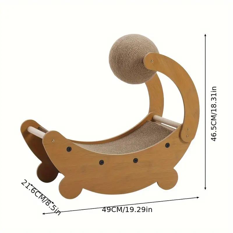 Moonboat Shape Cat Tree Scratching Post Board Climbing Activity Centre Bed Sofa Toys Scratcher with Ball cat  furniture 3