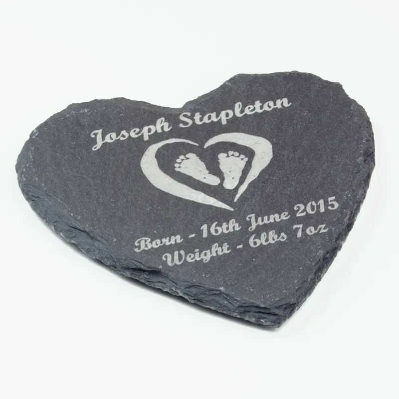 Personalised Heart Slate Coasters - Engraved With Any Message. Tableware 5