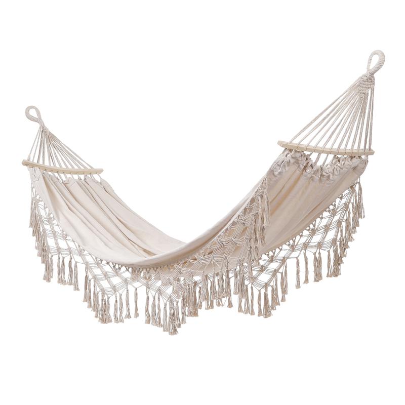 Lifeideas Camping Hanging Canvas Hammock with Balance Spread Bar 4