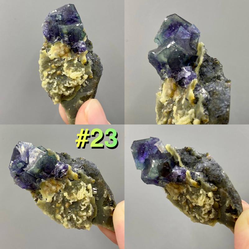 Purple Green Fluorite Clusters Specimens, Inner Mongolia China, Fluorite with Quartz, Cubic Fluorite Crystal 8