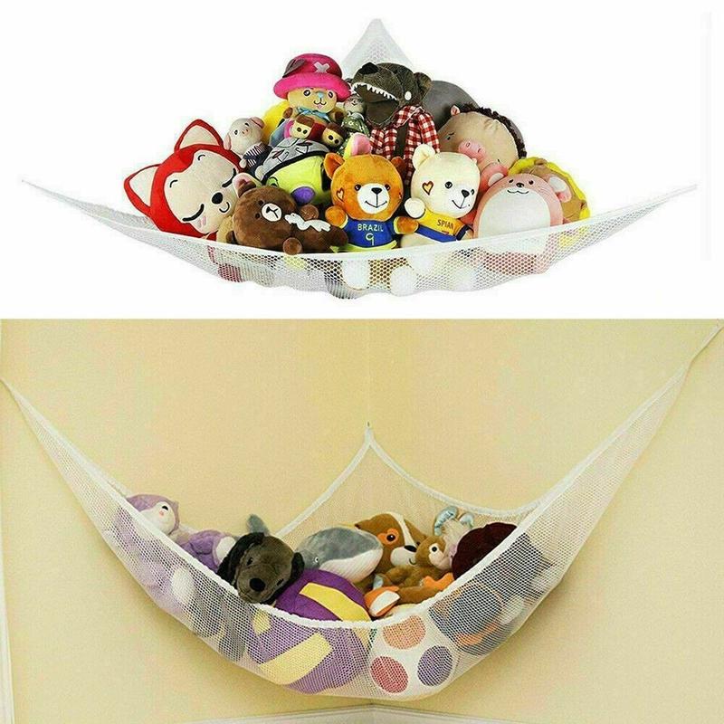 Pack OF 2 Pcs Teddy Hammock With Hooks Large Mesh Net Keep Baby Childs Bedroom Nursery Tidy Wall Sling Soft Toy Storage Organizer For Stuffed Animal Organiser 2