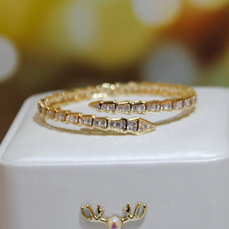 Luxury Snake Open Bangle - High Quality Jewelry for Women