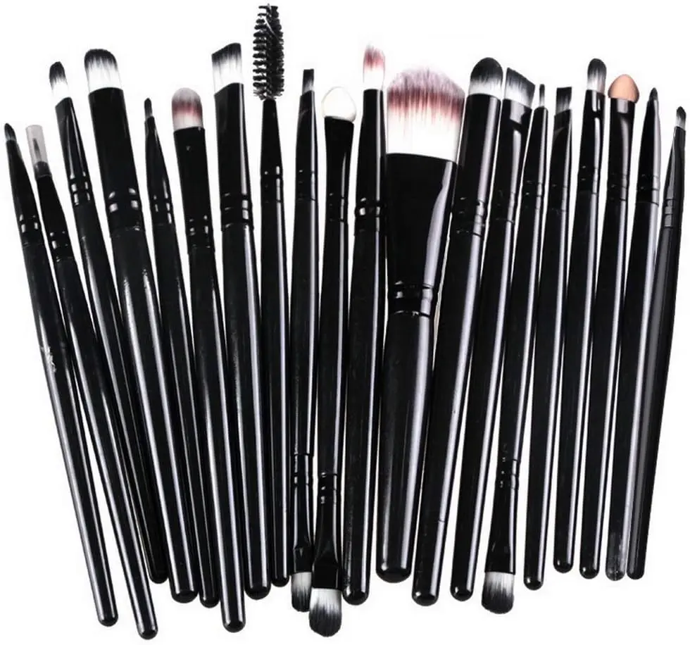 20PCS Professional Cosmetic Makeup Brushes Set with Ergonomic Design and Travel Case - Soft Bristles for Precise Application and Blending - Ideal Gift for Beauty - Black color- Eyeliner, Blush Foundation makeup  brushes
