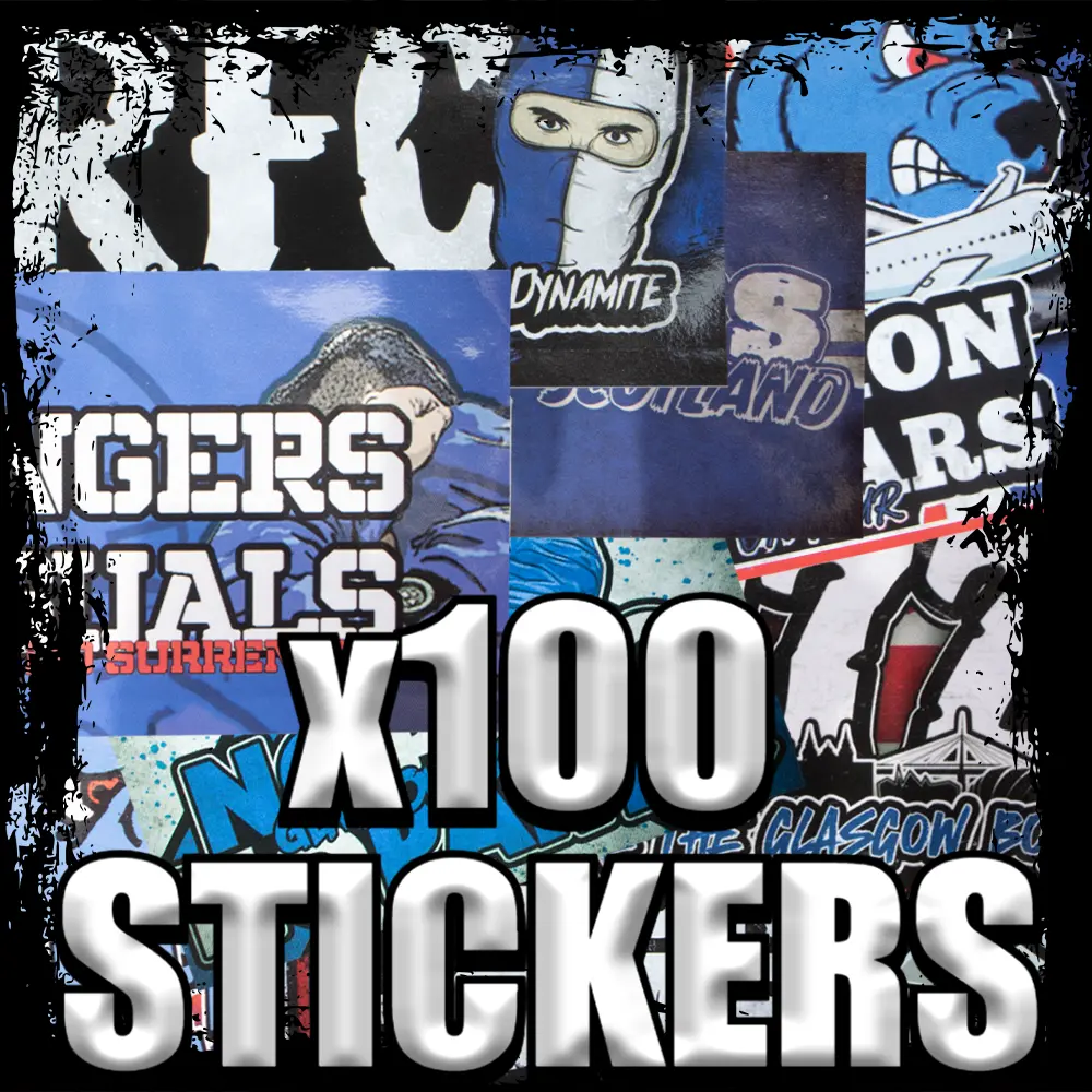 Rangers Ultras Sticker Pack - x100 Mixed Designs - Inspired by Away Days, Union Bears, Football, Glasgow, On Tour