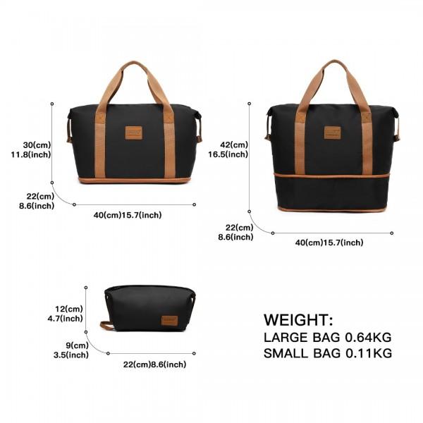 Kono 6 Piece ABS Travel Set with Hard Shell Suitcase Vanity Case Weekend Bag and Toiletry Bag suitcase bundle unbreakable tsa lock lugg 4