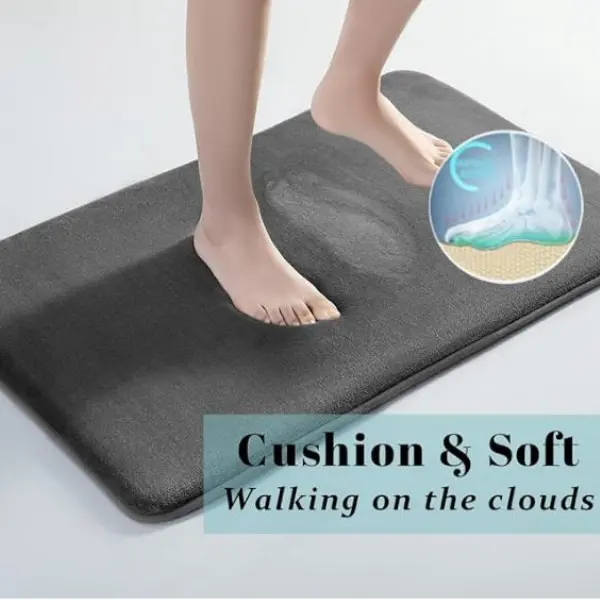 Super Absorbent Memory Foam Floor Mat, Rapid Dry, Anti-Slip, Luxurious Comfort for Kitchen, Bathroom, Bedroom, Living Room - Stylish Home Decor Rug, Ultra Absorbent & Non-Slip Memory Foam, Machine Washable, Soft Velvet Bath Mats, Easier to Dry crazy  red 1