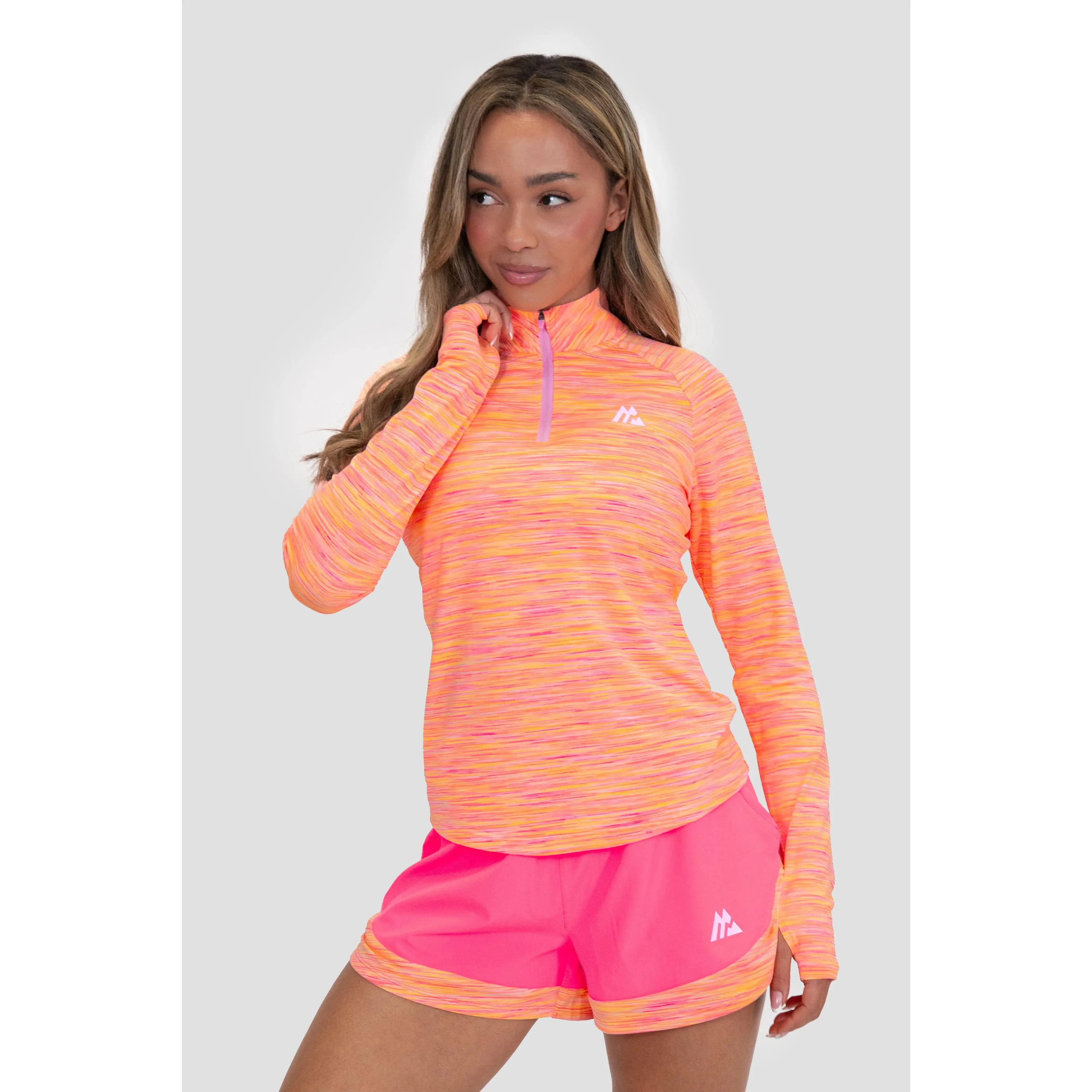 Montirex Women's Trail 1/4 Zip - Pink/Orange