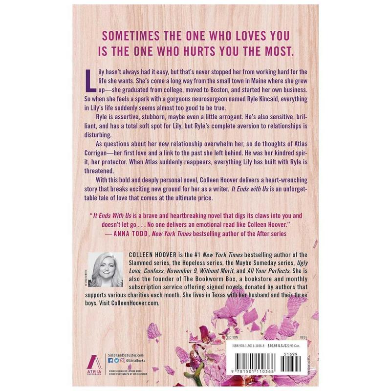 It Ends With Us: A Novel by Colleen Hoover, Paperback Cover, 1st Edition, 2016 1
