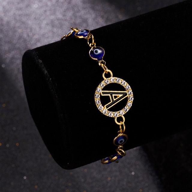 A-Z Letter Evil Eye Bracelet 2
