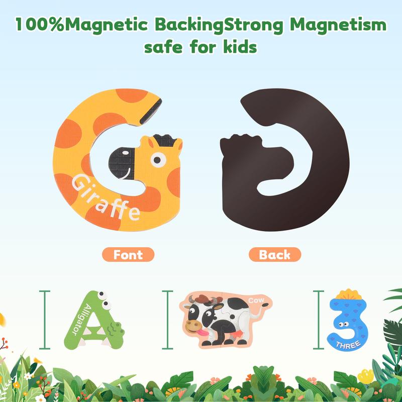 deAO Children's Magnetic Number and Pattern Puzzle – Montessori Math Learning Toy with Fridge Magnets, Ideal for Preschool Counting, Sorting, and Early Education, Perfect Gift for Kids Ages 3+ 3