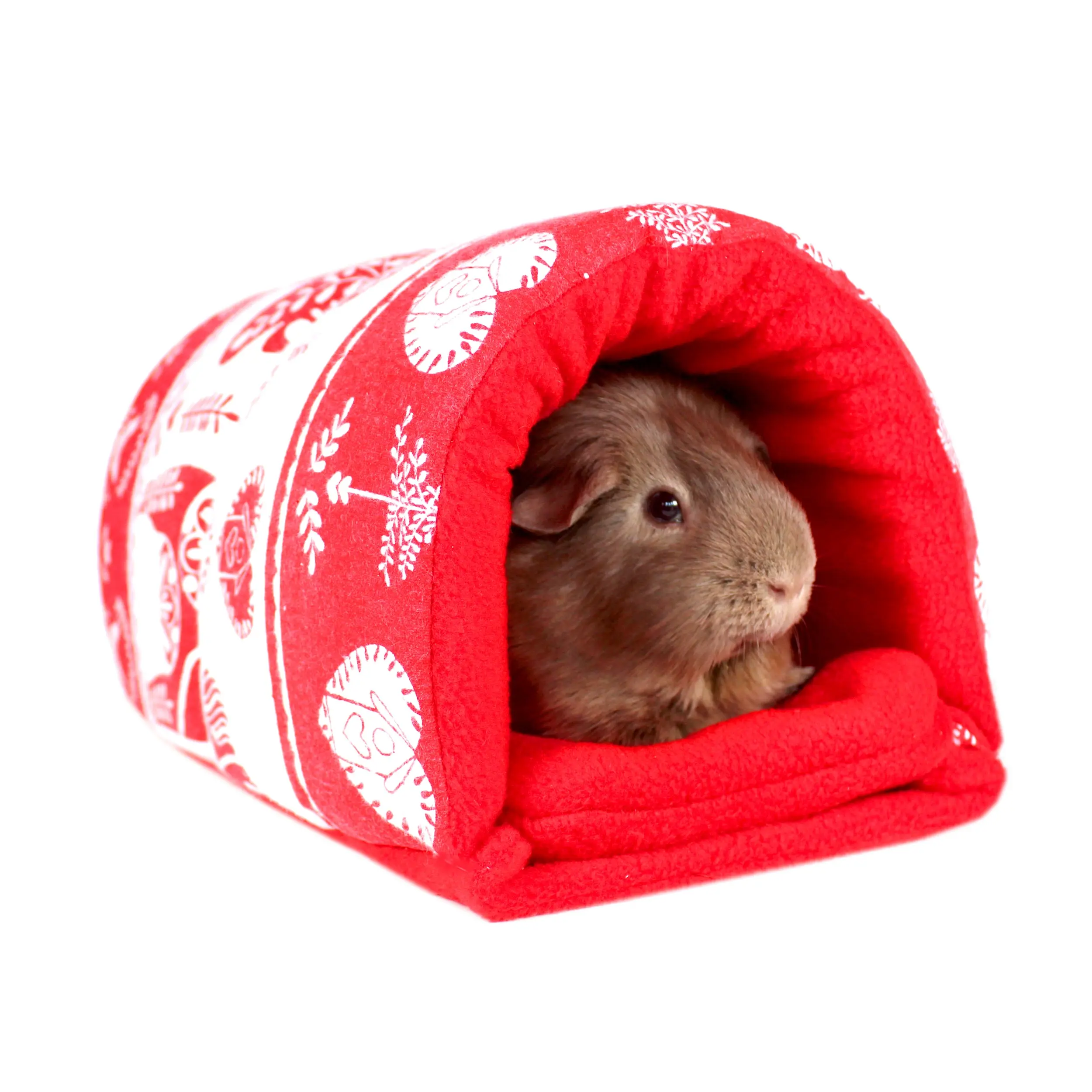 Red And White Christmas Guinea Pig Snuggle Tunnel
