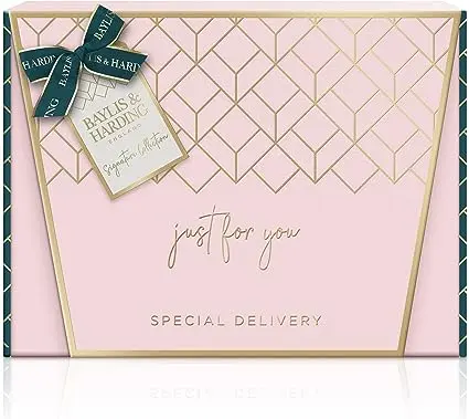 Baylis & Harding Signature Collection Jojoba, Vanilla & Almond Oil Just For You Luxury Special Delivery Gift Set - only at Amazon - Vegan Friendly Body Care Scented Soap Gentle