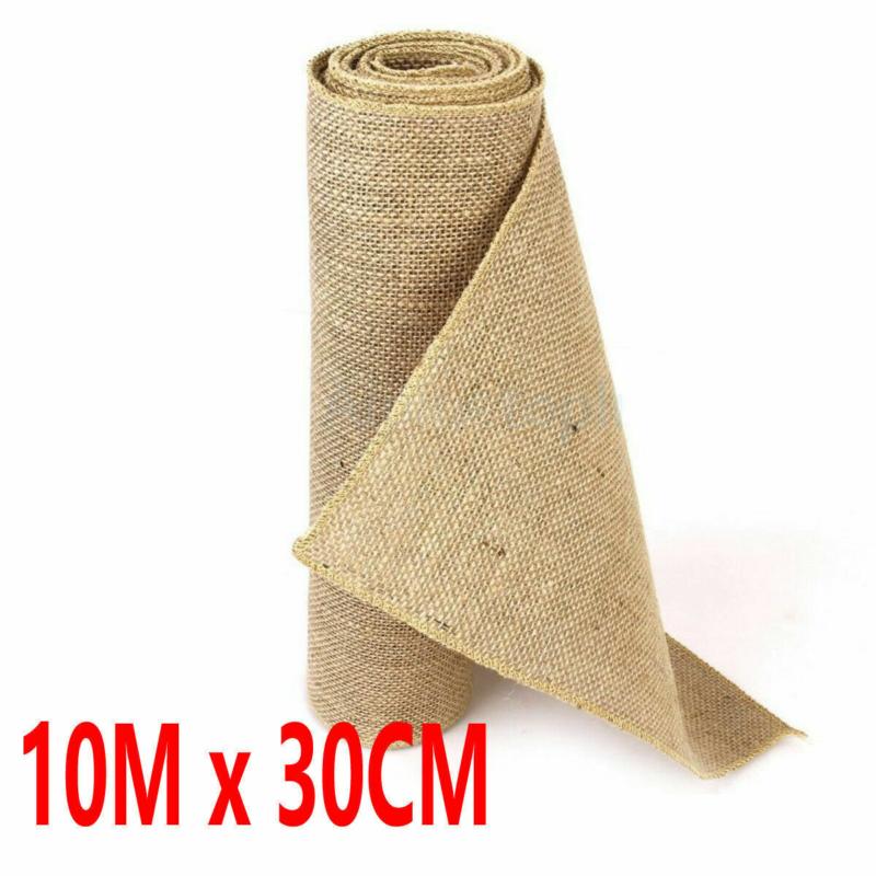 10Mx30CM Hessian Table Runners Hessian Roll Fabric Burlap Jute Rustic Wedding UK 1
