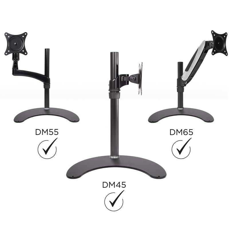 Duronic DM25D Stand for Pole | Attaches to Duronic DM15 DM25 DM35 DM453 Poles | Flat Freestanding Monitor Base for Desk | Heavy Duty | Alternative Installation Solution to Clamp or Grommet Fixing 3