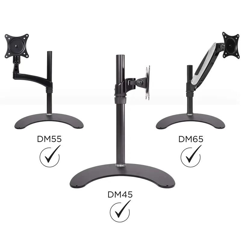 Duronic DM25D Stand for Pole | Attaches to Duronic DM15 DM25 DM35 DM453 Poles | Flat Freestanding Monitor Base for Desk | Heavy Duty | Alternative Installation Solution to Clamp or Grommet Fixing 3