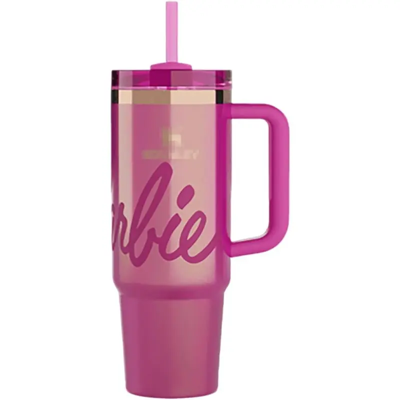 Pink Ba-rb-ie for Stan-ley Cup 40 oz with handle Stainless Steel Quencher Tumbler 0