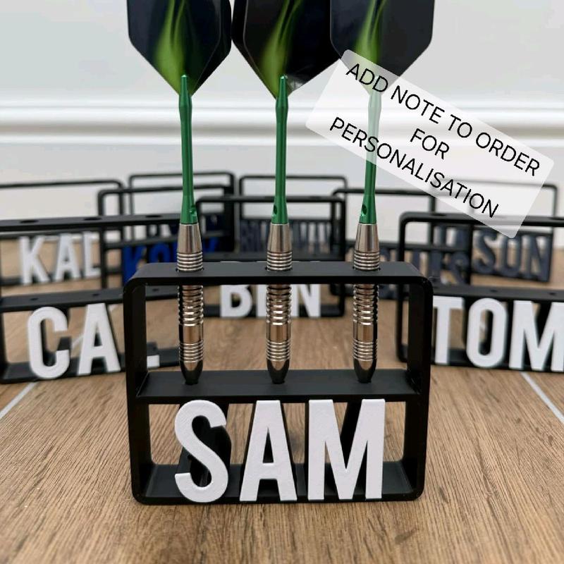Personalisable Dart Holder | Dart Holder Name | Customizable Dart Gift | Perfect Organiser for Dart Lovers | Games Room Gift | GIft for Him 0