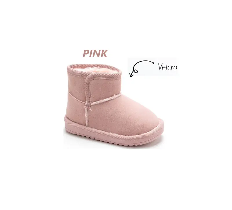 [SCL CLOTHING] Infant Girls Fur Lined Ankle Boots Outdoor/Indoor Velcro Closing Autumn/Winter Stylish Comfortable Baby Boots (Sizes UK 3-7 / EU 19-24) 3