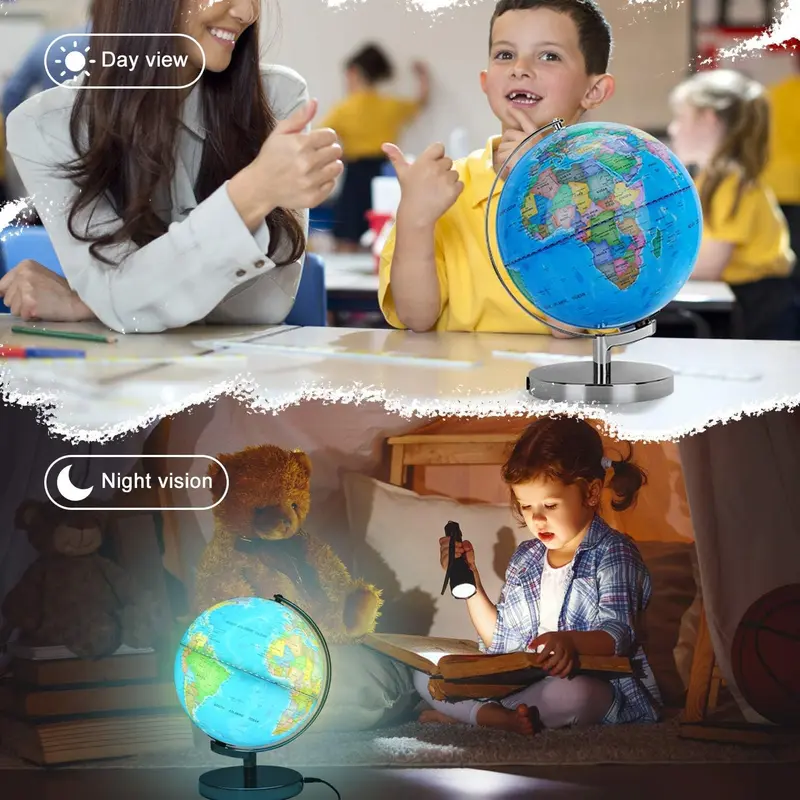 14.16cm Rotating Student HD World Globe Geography Educational Decoration Children Learn Globe World Earth Map Teaching Aids 4