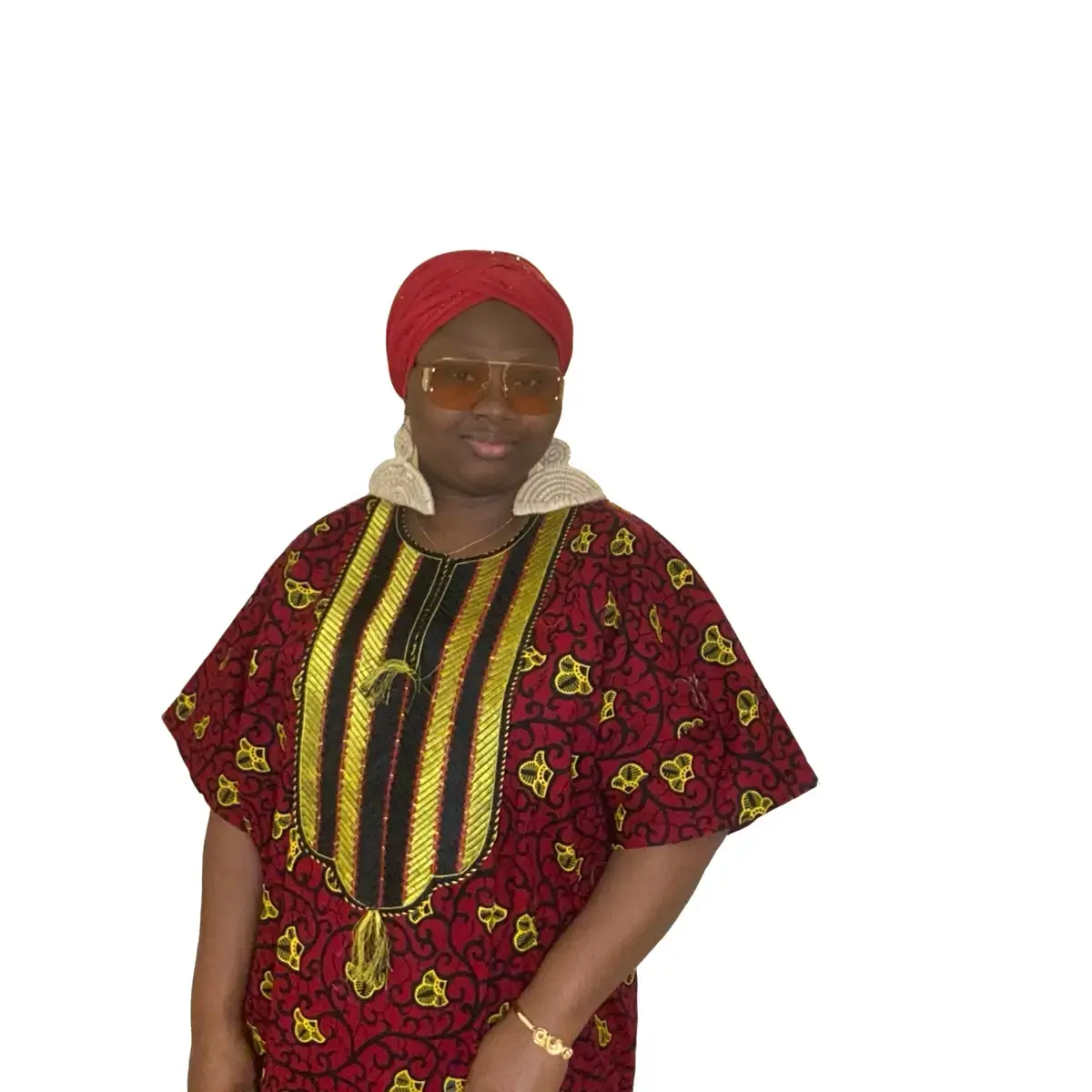 Free size boubou gown. African original design.  With scarf Womenswear Shortsleeve Comfort Breathable