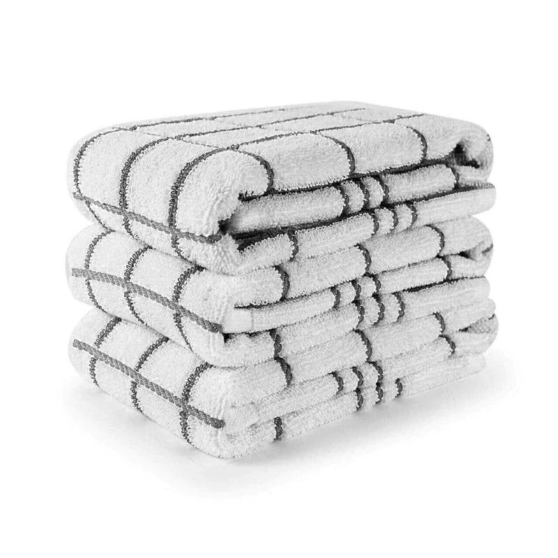 Product Introduction of Big Check Kitchen Towel - Pack of 6 - 100% Cotton - Absorbent & Reusable - Long-Lasting Cleaning Set 12