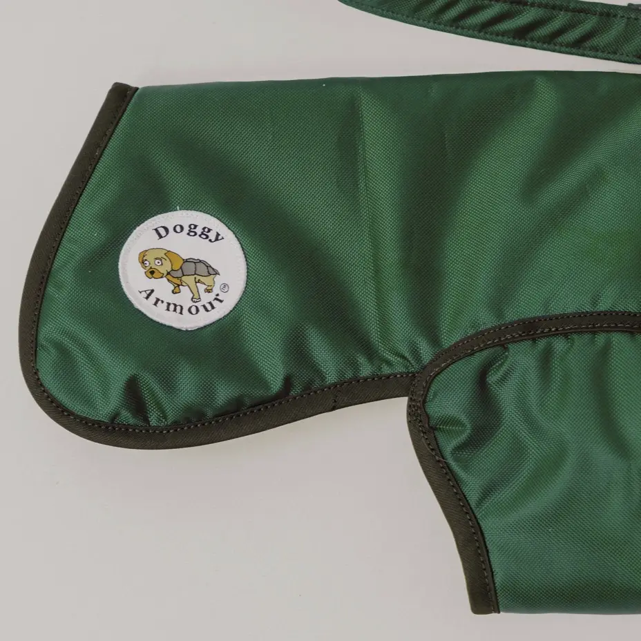 DoggyArmour Forest Green Bite Resistant Dog Coats, XXS - XL, All Seasons Fabric