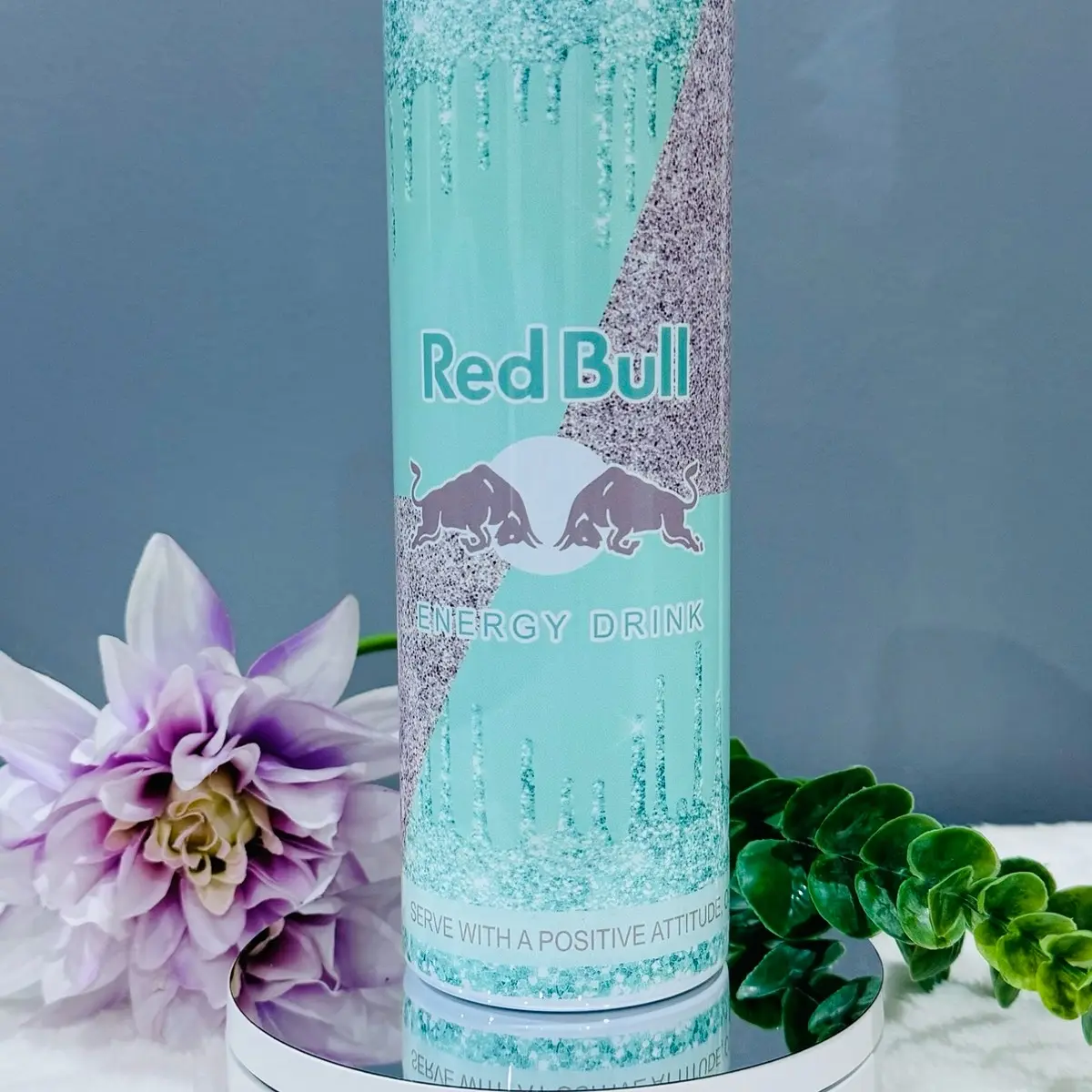 Mint Green Bull Energy Drink 20oz Tumbler Red Bottle Drinkware