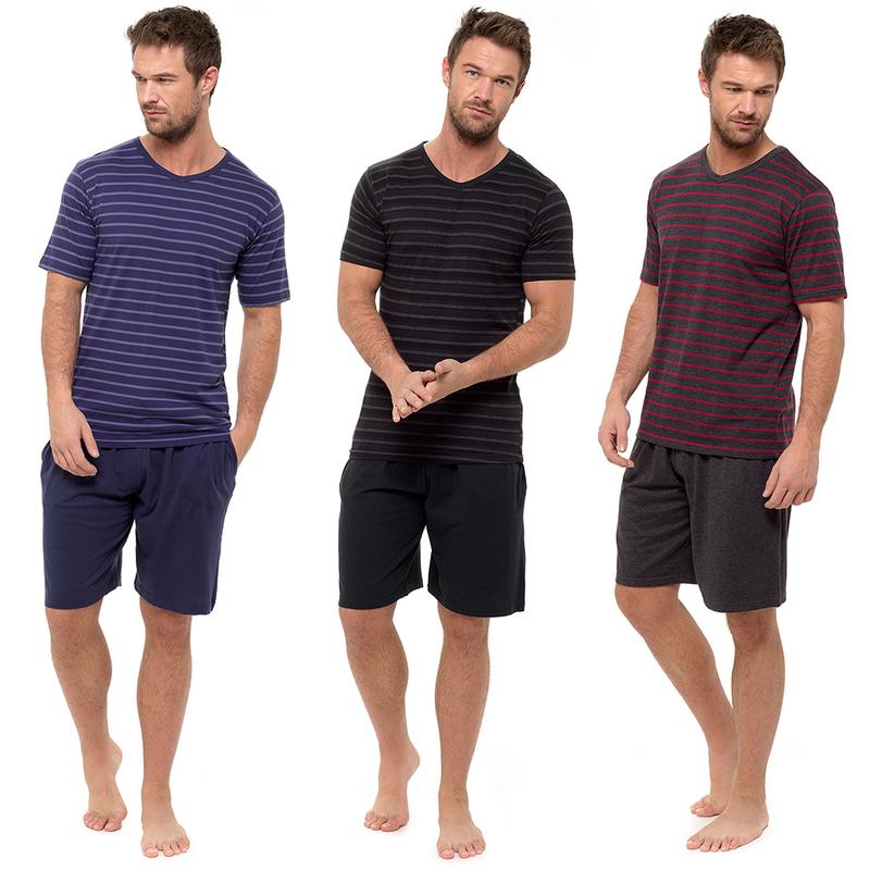 Men's Pyjamas Set Short Sleeve T-shirt Top & Shorts Bottom Pants  Men Nightwear Loungewear Sleepwear Pjs Sets Gift Cotton Fabric Menswear 0