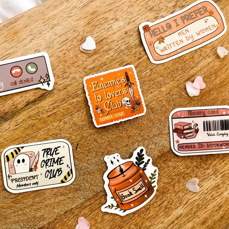 Cute girlie sticker bundle, kindle stickers, bookish 1