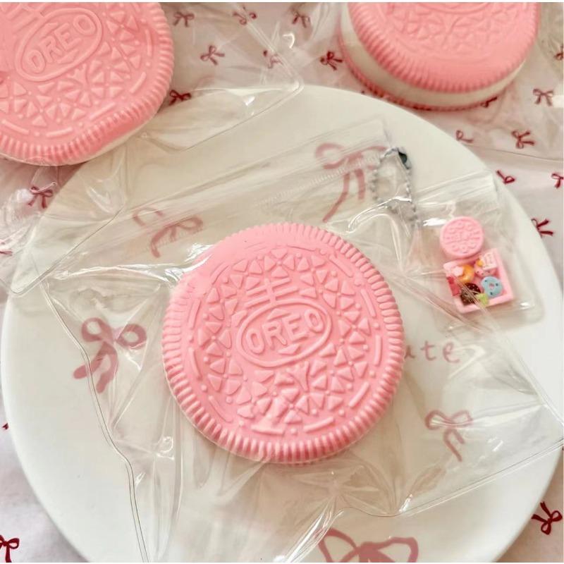 Product Introduction of New Kawaii Handmade Silicone For Big  Stress Relief Squishy Toy Squishy New Fidget Toy Pink Black Biscuit Pinching Toy gift 2