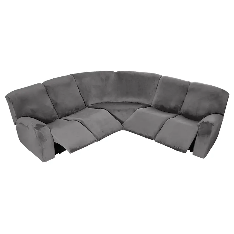 5 Seater Recliner Cover 7 Pcs Recliner Sofa Covers Velvet Stretch Reclining Sectional Couch Covers for 5 Cushion Sofa Slipcovers 6