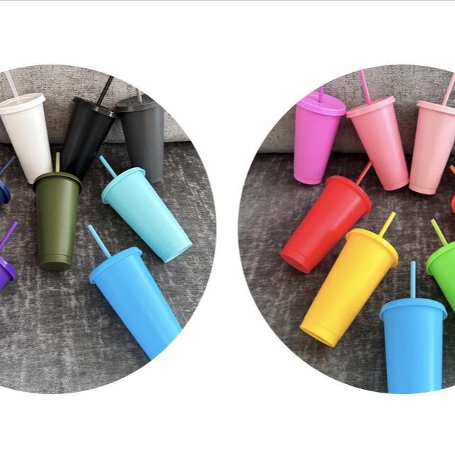 Starbucks style cold up, 700ml (24oz) capacity reusable cup. Lots of colour choices. Drinkware Stylish Water Bottles Plastic 1
