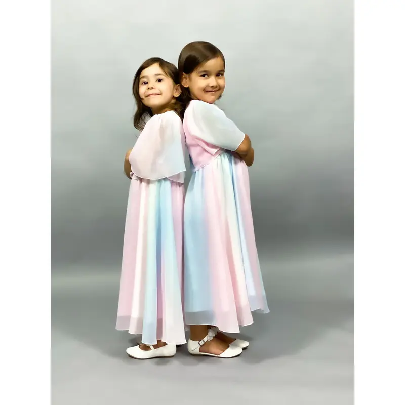 Girls Quarter Sleeve Dress | Pastel Colours 2