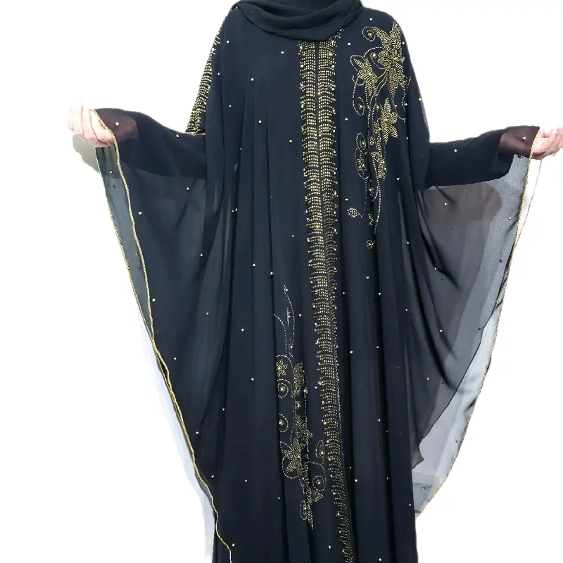 Royal Abaya - Cape Style - Black & Gold - 3 Piece Set 3