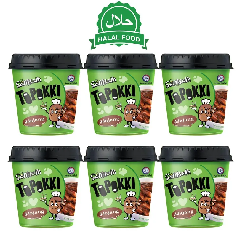 HALAL Korean SAMSAM Tteokbokki Rice Cake Topokki Sweet & Spicy Cup 120g – Instant Tteokbokki (Spicy Rice Cakes) & Ramen, Delicious Topokki Instant Food, Quick Korean Snack, Ready-to-Eat Korean Street Food 2
