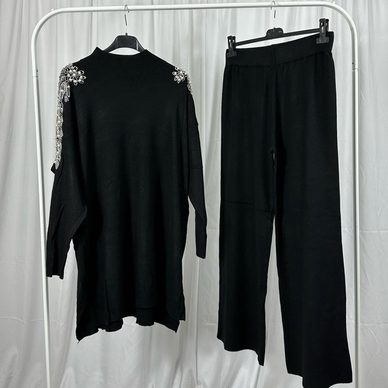 Women's Casual Embellished Shoulder Co-ord Set - Womenswear 2