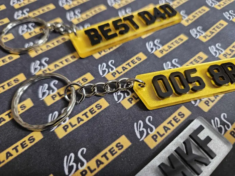 Personalised Number Plate Key Ring | Car Keys Key Chain | Licence Plate Name | Vehicle Lover Gift Present | Acrylic 3
