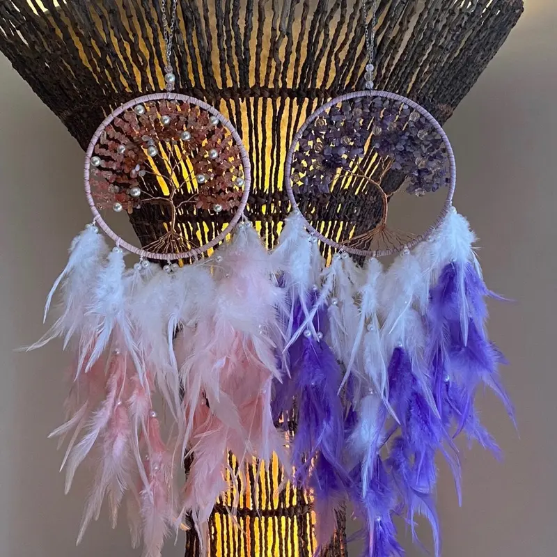 Gorgeous Strawberry Quartz Dreamcatcher - Love, Happiness, Joy, Optimism - Crystal Dreamcatcher 4