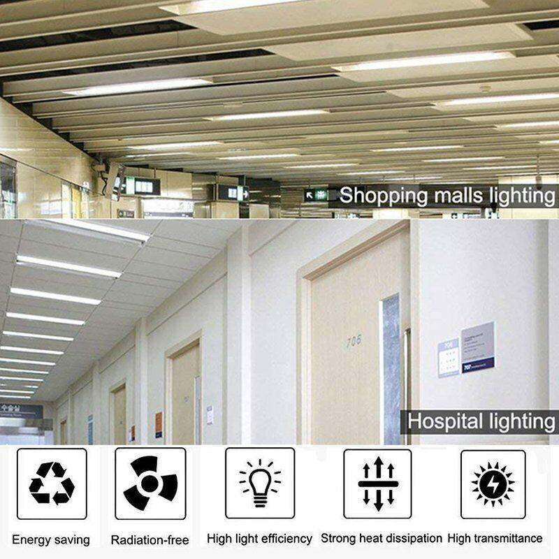 4FT LED Ceiling Lamp Office Strip Lights Shop Garage Batten Tube Light 4000K 7