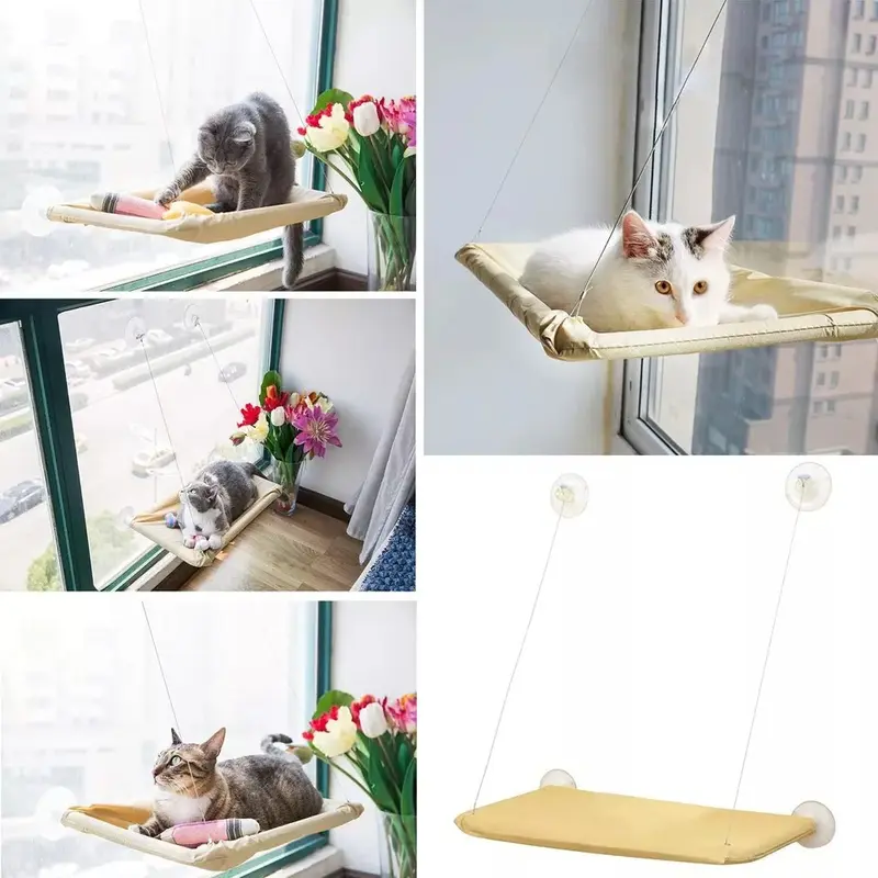 Pet Cat Window Hammock Perch Bed , Durable Seat for Cats, Holds Up to 20KG 7