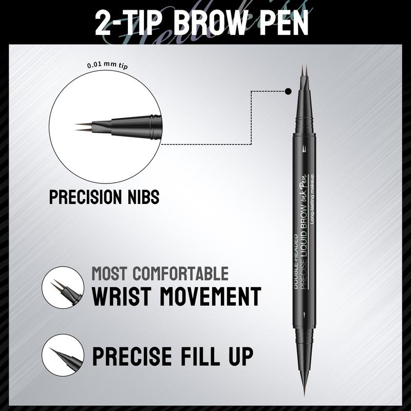 Curved Eyebrow Pen - Eyebrow Pencil, Brow Pencil 2-in-1 Dual-Ended Microblading Eyebrow Pen with Micro-Fork-Tip and Precise Brush-Tip Create Natural Hair-Like Brows, Last All-Day, Blonde 3