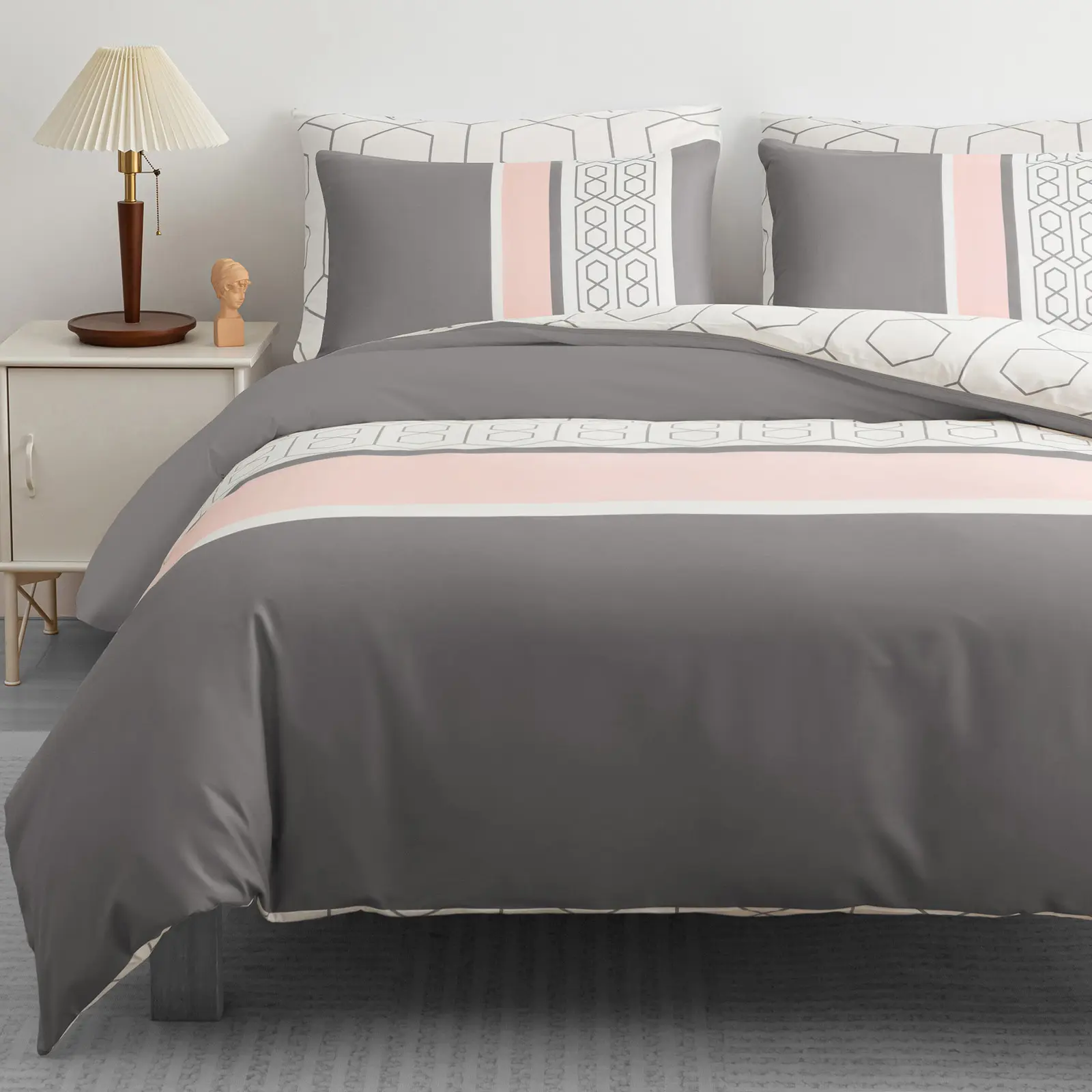 Duvet Cover Set Microfiber Quilt Cover Set with Pillow Cases Single Double King Super King Size Bedding Sets with Zipper Closure Fade Resistant Reversible Duvet cover