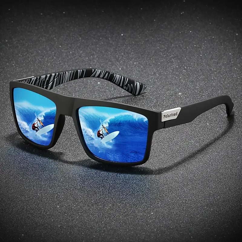 1pc Polarized Sports Glasses for Men, TAC Lens, PC Frame, Classic Square Design, Full Coverage, UV Protection, for Driving, Camping, Cycling, Hiking, Fishing, Climbing, Outdoor Activities 3